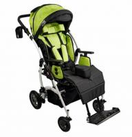 Кресло-коляска для детей-инвалидов JUNIOR PLUS Р.3 пневмо колёса черно-зеленый (марка)