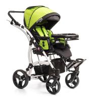 Кресло-коляска для детей-инвалидов JUNIOR PLUS Р.2 пневмо колёса черно-зеленый (марка)