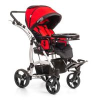 Кресло-коляска для детей-инвалидов JUNIOR PLUS Р.2 пневмо колёса черно-красный (марка)