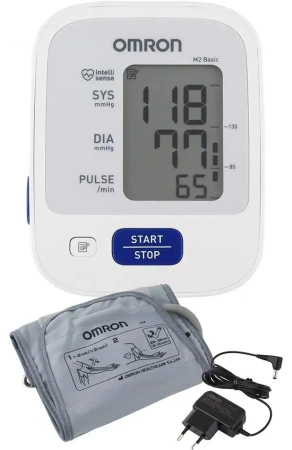 Тонометр автоматический M2 Basic OMRON (HEM-7121-ALRU) адаптер и универсальная манжета