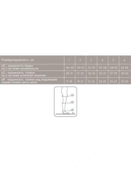 Чулки антиварикозные 221 Эргоформа 23-32мм р3 класс 2 черные