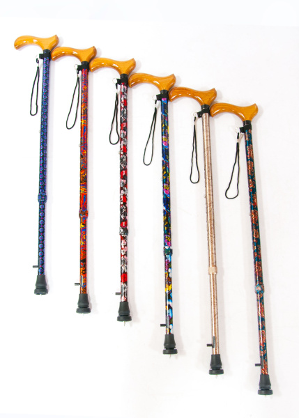 Трость телескопическая с дерев. ручкой с УПС ТР1 (01) Затвор Ванильное небо (марка)