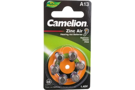 Батарейка для слухового аппарата ZA13 BL-6 Camelion