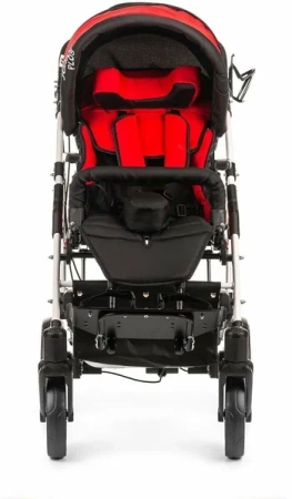 Кресло-коляска для детей-инвалидов JUNIOR PLUS Р.2 литые колёса черно-красный (марка)