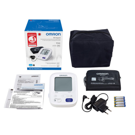 Тонометр автоматический M3 Expert OMRON (HEM-7132-ALRU) адаптер и универсальная манжета
