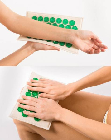 Иппликатор Кузнецова Тибетский массажный коврик 12х22 зеленый