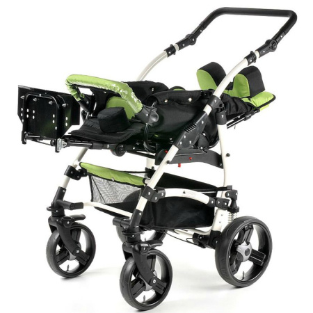 Кресло-коляска для детей-инвалидов JUNIOR PLUS Р.2 литые колёса черно-зеленый (марка)