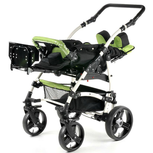Кресло-коляска для детей-инвалидов JUNIOR PLUS Р.2 литые колёса черно-зеленый (марка)