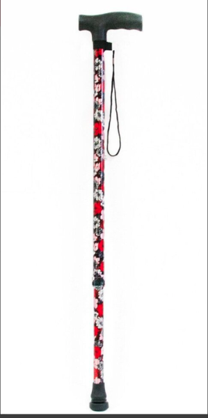 Трость телескопическая с прямой пластм. ручкой ТР1 с УПС Затвор Цветочная феерия