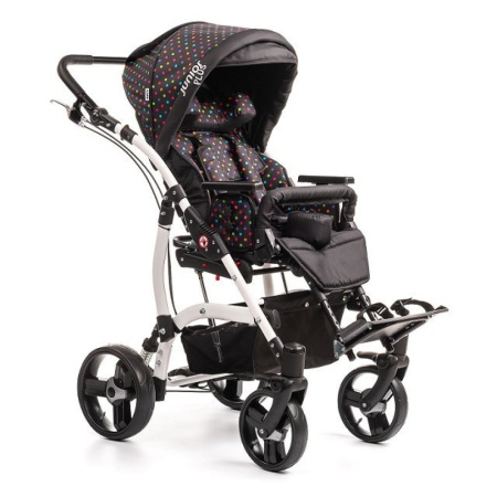 Кресло-коляска для детей-инвалидов JUNIOR PLUS Р.3 литые колёса цветной горох 
