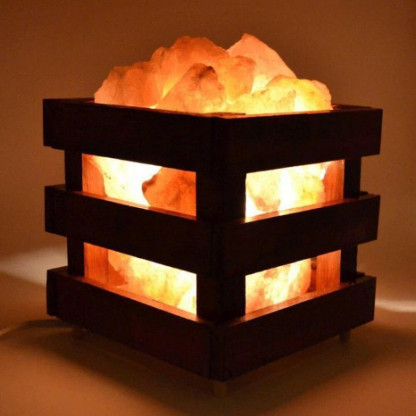 Cоляная лампа Wood 4 кг с камнями из гималайской соли